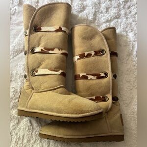 Love From Australia Sheepskin Shearling Boots size 8 Fur Lined Animal Straps
